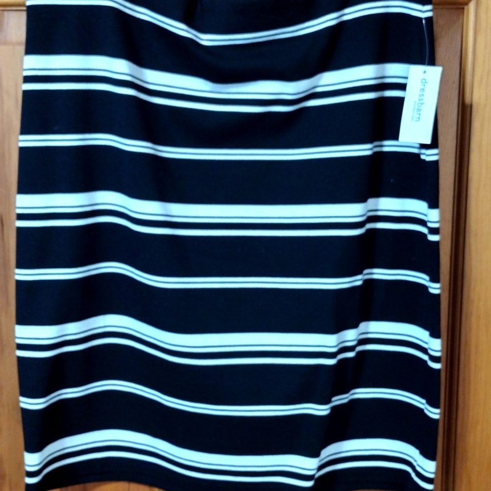 Black / Cream stripe skirt L